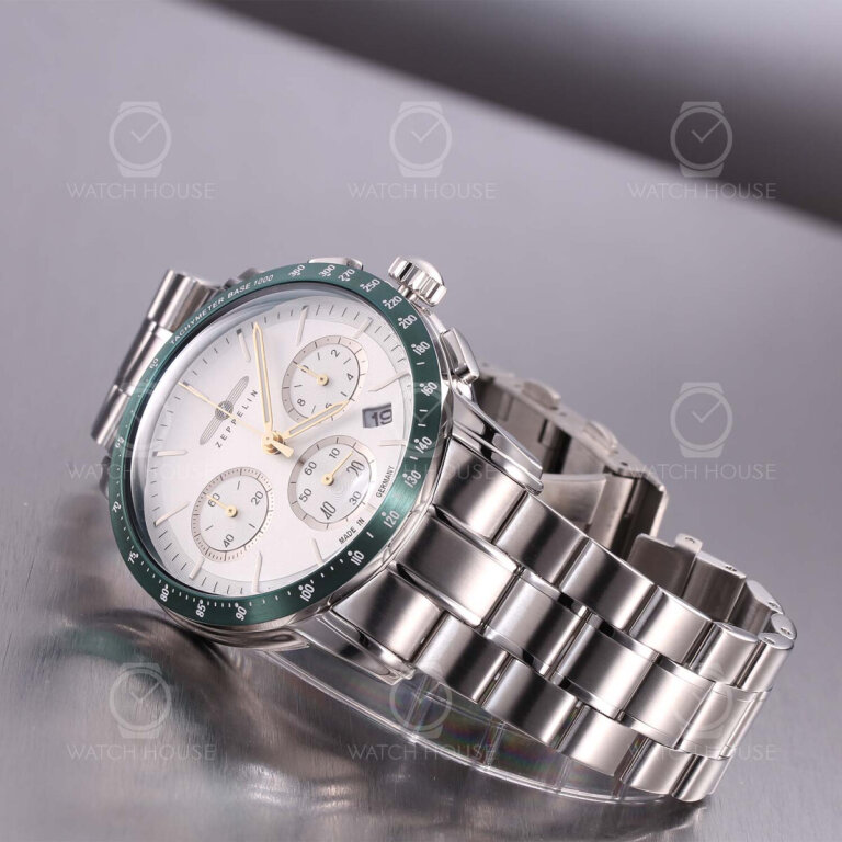 Zeppelin New York 8878MB-4 Silber-Smaragd 6S20 Chronograph