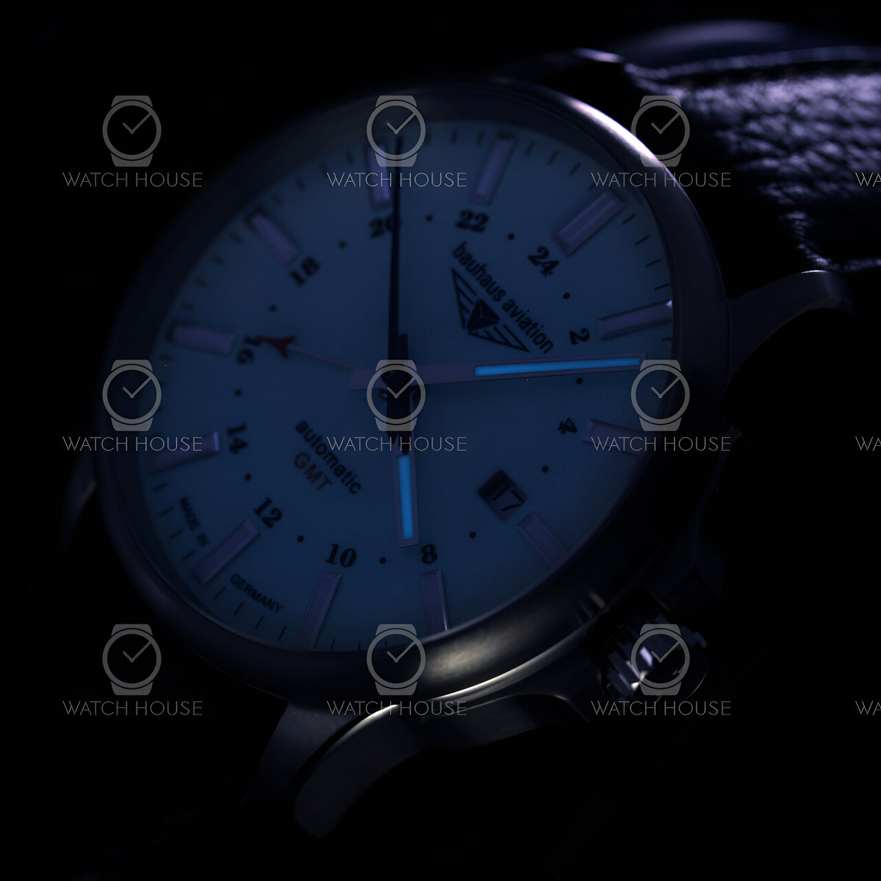 Bauhaus Aviation Automatic 2868-5 Titanium GMT Cal.9075 luminous dial