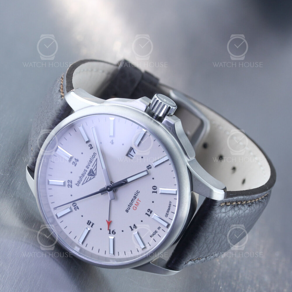Bauhaus Aviation Automatic 2868-5 Titanium GMT Cal.9075 luminous dial