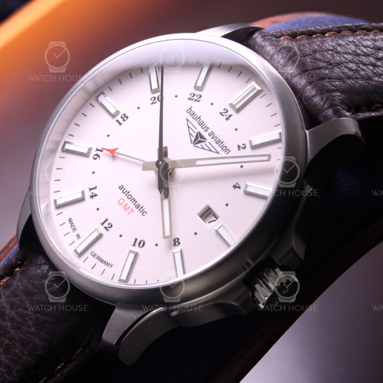 Bauhaus Aviation Automatic 2868-5 Titanium GMT Cal.9075 luminous dial