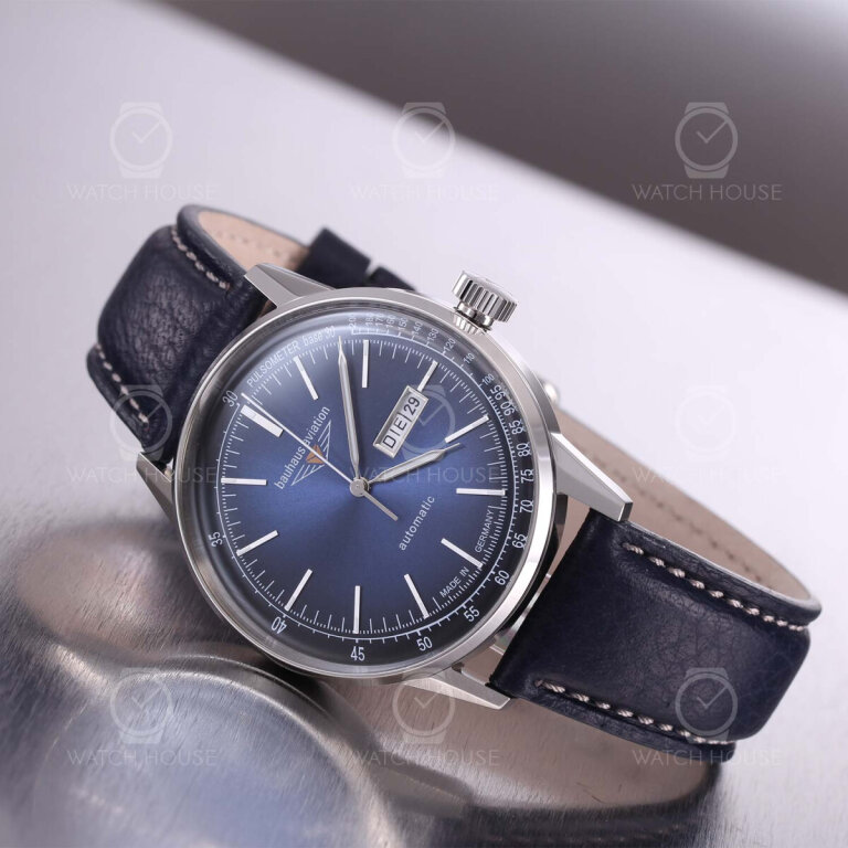 Bauhaus Aviation Day-Date Automatikuhr 2366-3 Blau