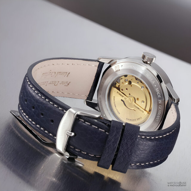 Bauhaus 2366-3 Vintage Mens Automatic Day-Date blue
