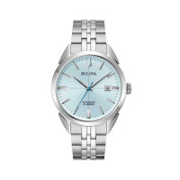 Bulova 96B423 Sutton mens automatic watch in steel pastel blue