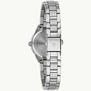 Bulova 96P249 Surveyor Stahl-pinke Damenuhr mit 11 Diamanten