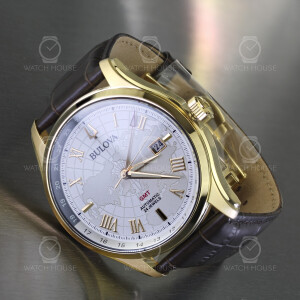 Bulova 97B210 automatic GMT mens watch with 2nd time zone...