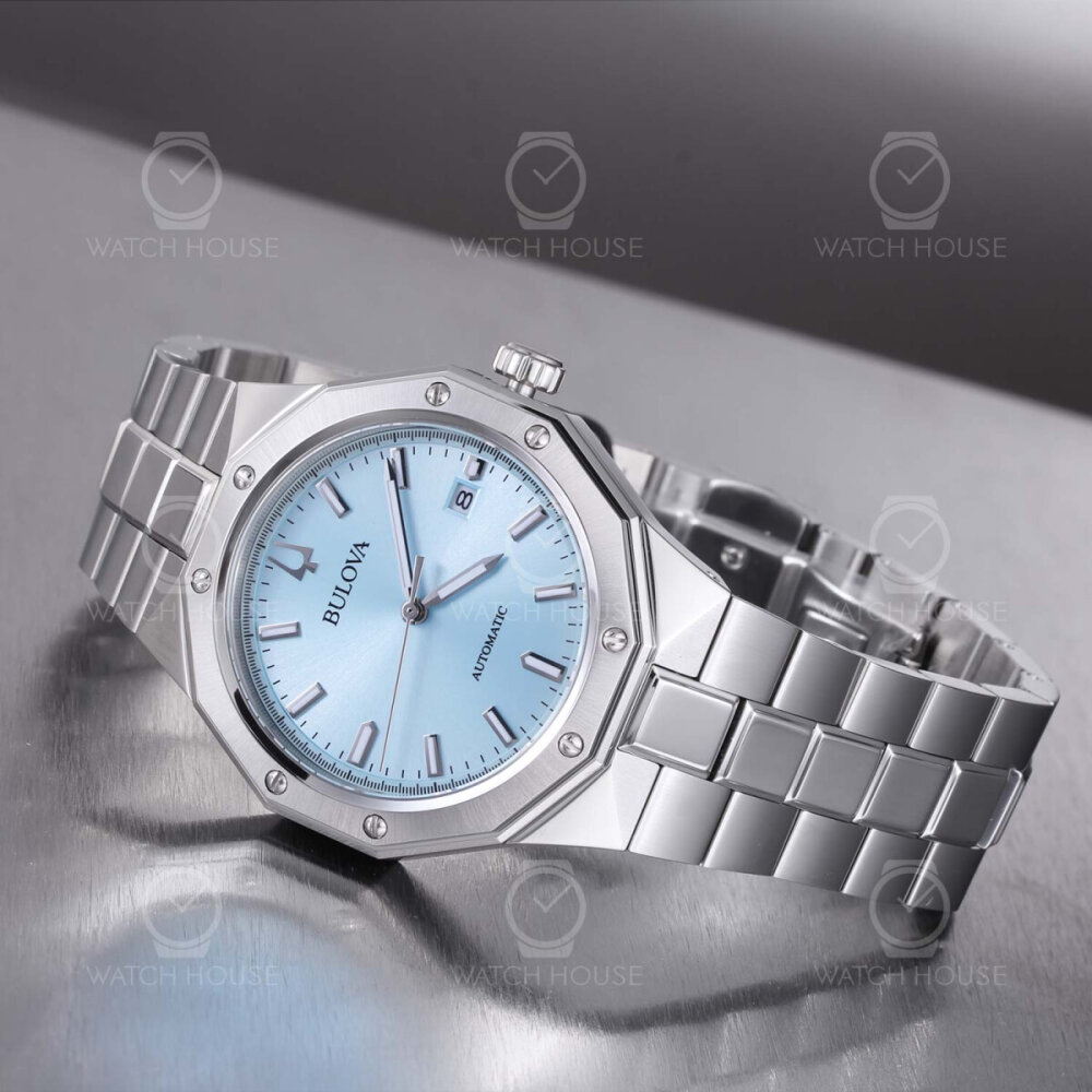 Bulova Classic Oktagon Automatikuhr 96B462 Hellblau