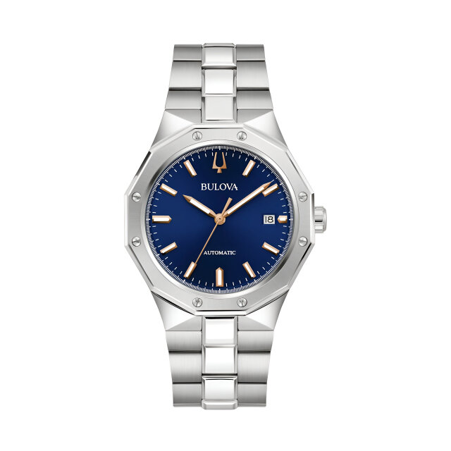 Bulova Classic Octagon Automatic Watch 96B463 Blue
