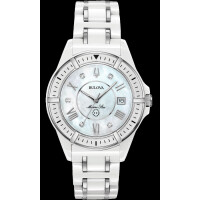 Bulova Marine Star 98P172 Damenuhr aus Stahl / Keramik und 5 Diamanten