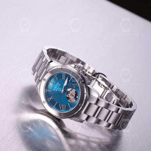 BULOVA ♦ 96L326 Marine Star Automatic Women's Watch Bulova Marine Mother Of Pearl Dial Automatic Casual Women's