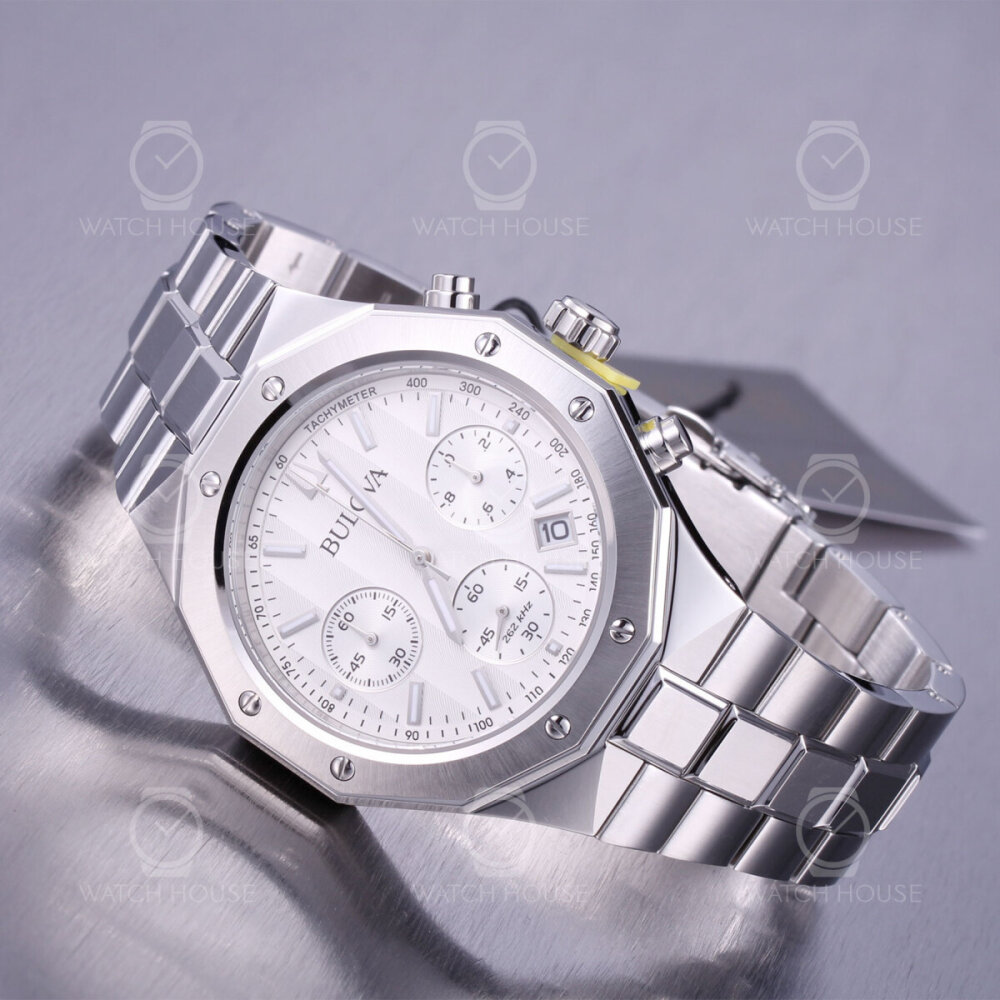 Bulova Misc Klassic Chronograph 96B408 Stahl-Weiß