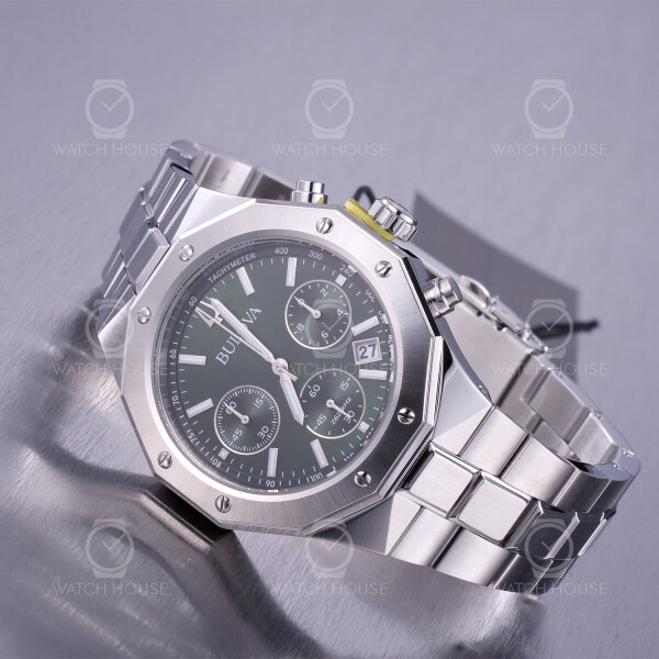 Bulova Misc Klassic Chronograph 96B409 Stahl-Grün
