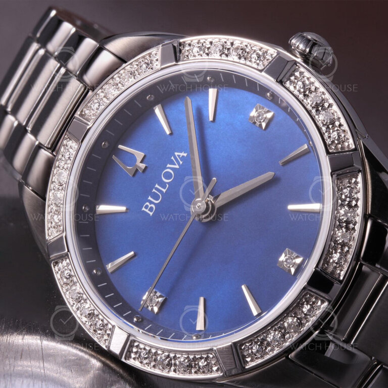 Bulova classic ladies watch with 19 diamonds and  MOP 96R243