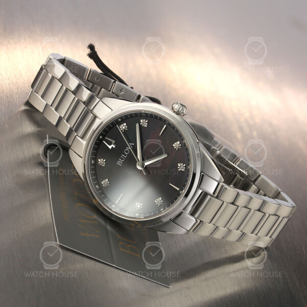 Bulova Sutton 96P198 Steel and Diamonds Ladies Watch with MOP