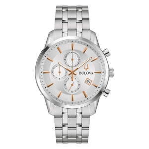 Bulova Sutton Klassische Herrenuhr 96B411 Stahl-Rosé