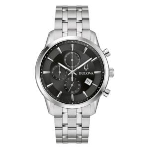 Bulova Sutton Klassische Herrenuhr 96B412 Stahl-Schwarz