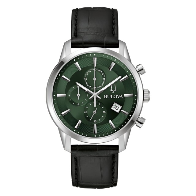 Bulova Sutton Klassische Herrenuhr 96B413 Stahl-Grün