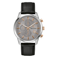 Bulova Sutton Klassische Herrenuhr 98B409 Grau-Rosé