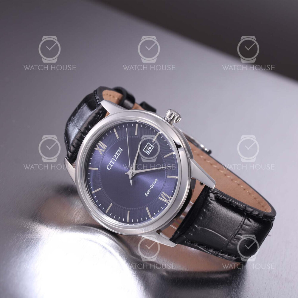 Citizen Classic flache Eco-Drive Herrenuhr AW1780-17L Blau