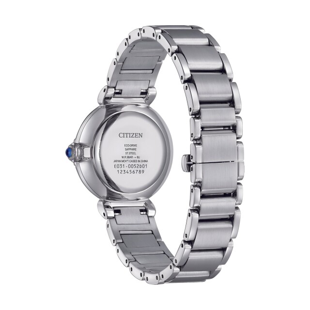 Citizen Womens Diamond Mother-of-Pearl Eco-Drive Watch EM1070-83D Steel-White