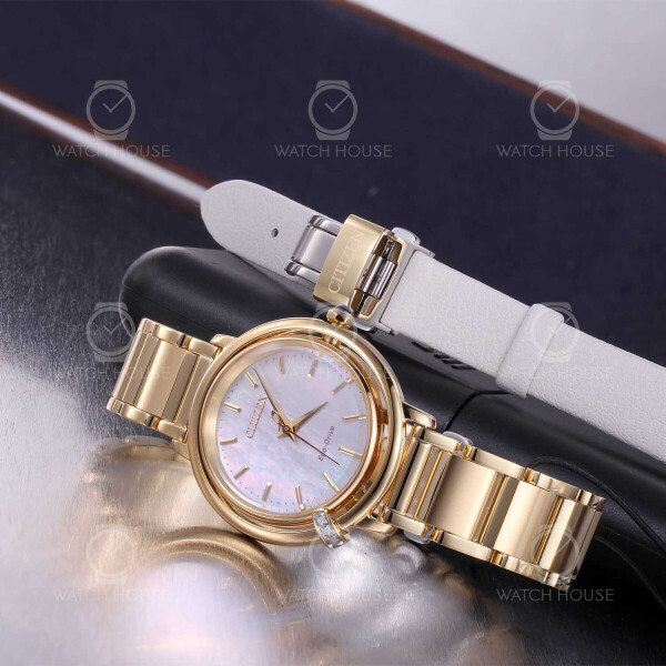 Citizen Elegance L EM1092-64D Damenuhr Eco-Drive Perlmutt