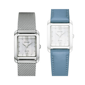 Citizen EW5590-62A Ladies Steel Square Eco Drive with...