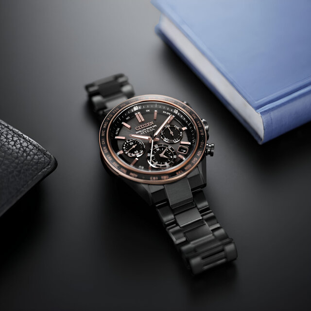 Citizen GPS CC4074-61W Satellite Wave Attesa Black-Copper