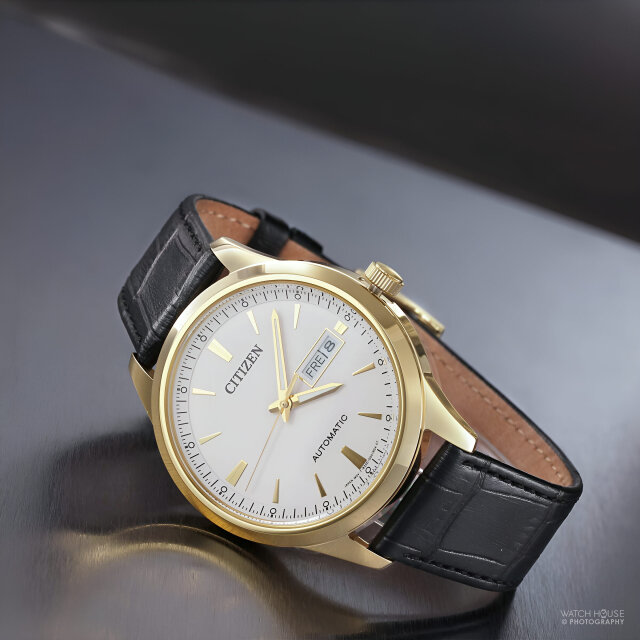Citizen Herren Automatikuhr NY4059-09AC Gold-Weiß