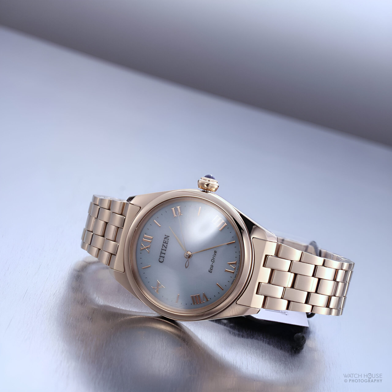 Citizen L Damen Eco-Drive mit Cabochon und Perlmutt EM1143-81X Gold