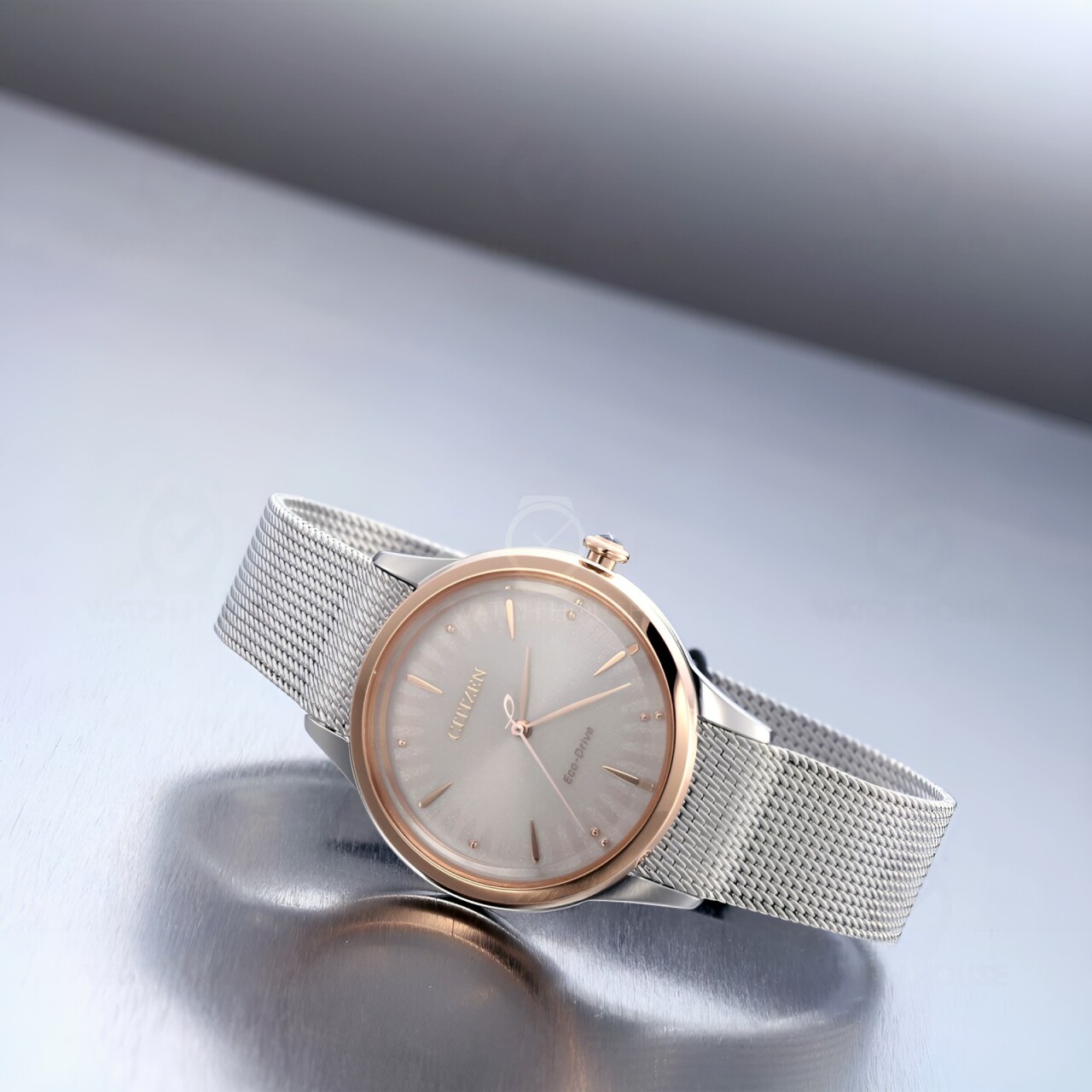 Citizen L Damen Eco-Drive mit Milanaisenband EM1156-80X Bicolor