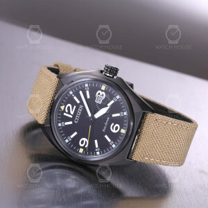 Citizen Military Eco-Drive AW1575-08E Stoffband Schwarz