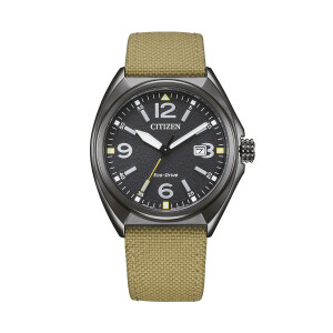 Citizen Military Eco-Drive AW1575-08E Stoffband Schwarz