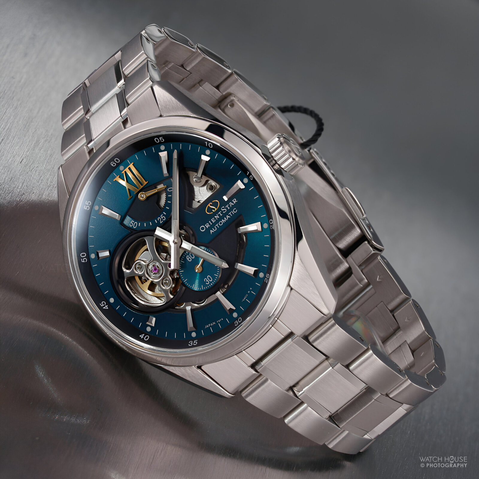 Orient Star RE-AV0114E00B Orologio Uomo Automatico Quadrante Verde Cuore Aperto - Cassa Acciaio 41mm