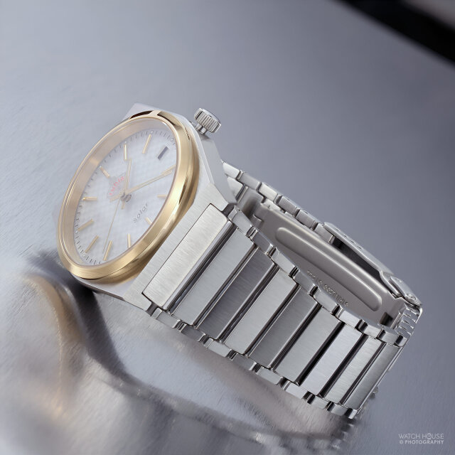 Ruhla 1929 Space Control Solar 4641M-1 Damenuhr in Bicolor-Silber