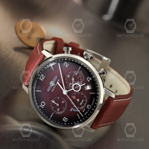 Zeppelin 8086-2N Vintage Rote Herren Solar Chronoghraph...