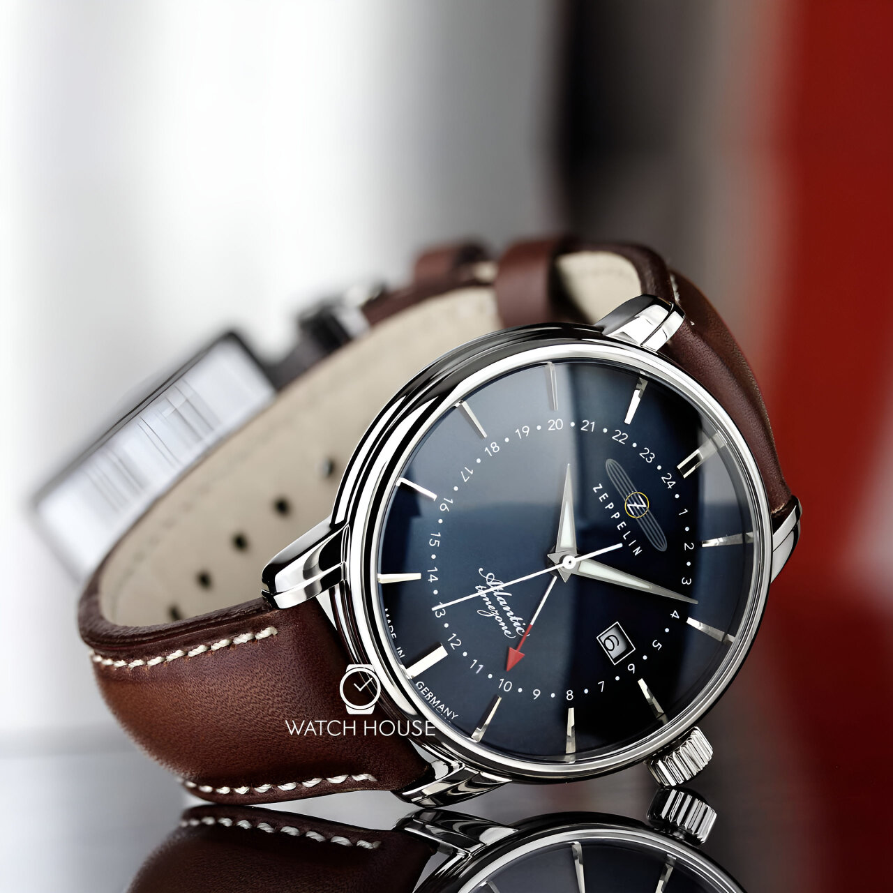 Zeppelin Atlantic GMT-TIME Orologio Da Uomo 8442-5 Con