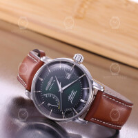 Zeppelin Atlantic 8462-4 automatic watch with power reserve indicator in green