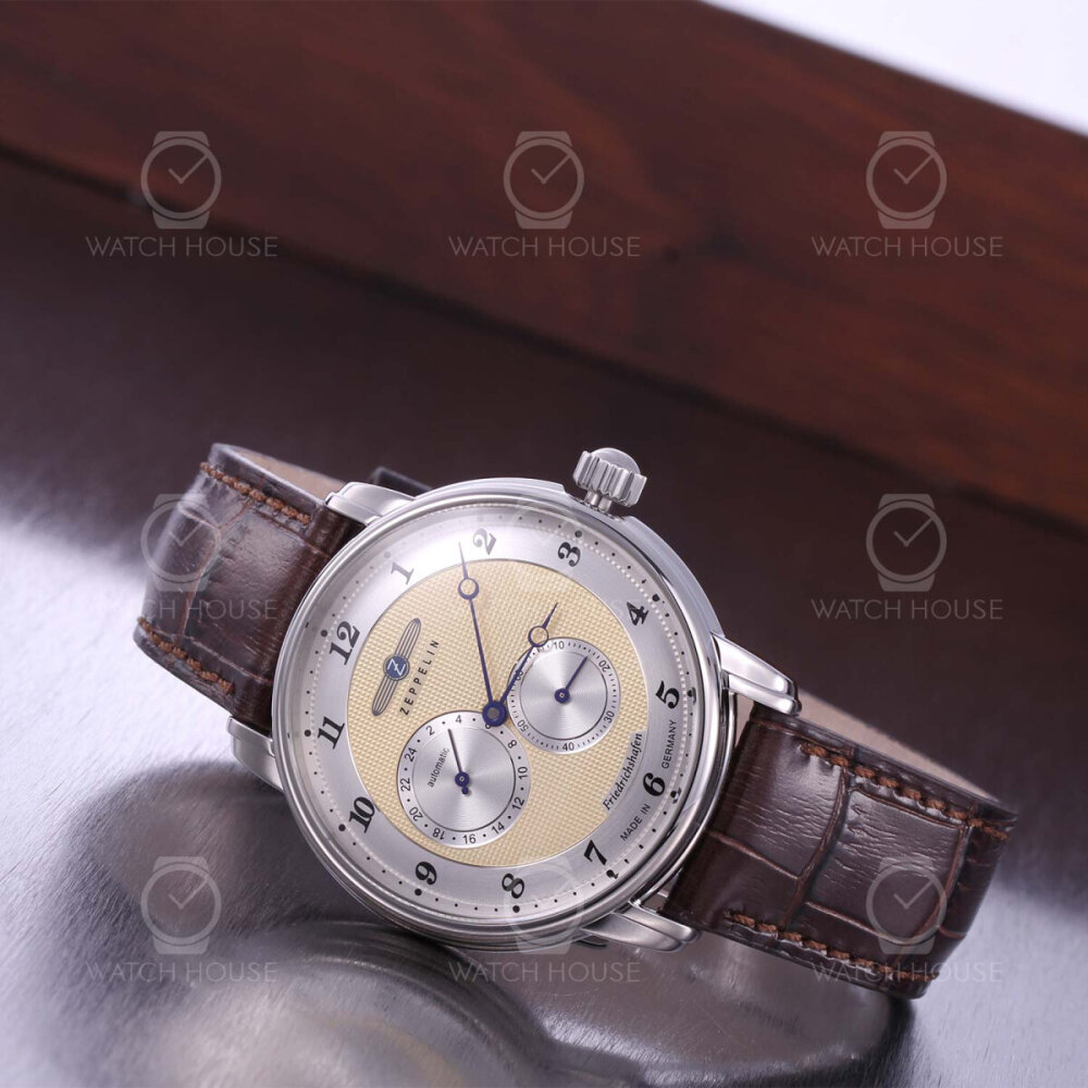 Zeppelin Friedrichshafen 8568-5 Gold - Automatikuhr Dezentrale Sekunde