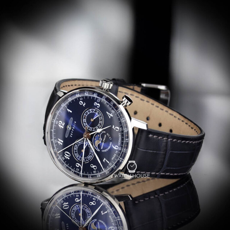 Zeppelin LZ129 Hindenburg 7036-3 Kalenderuhr mit Mondphase