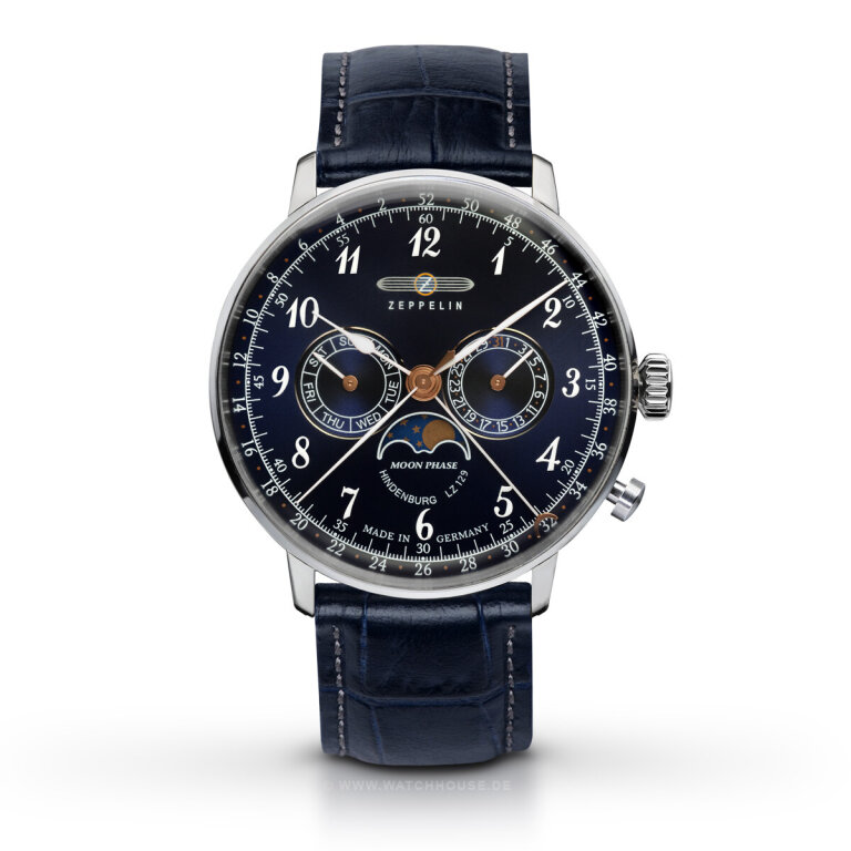 Zeppelin LZ129 Hindenburg 7036-3 Kalenderuhr mit Mondphase