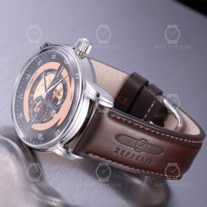 Zeppelin New Captains Line 8664-5 Skelettierte Herren Automatik