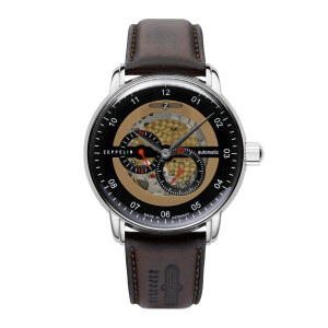 Zeppelin New Captains Line 8664-5 Skelettierte Herren Automatik