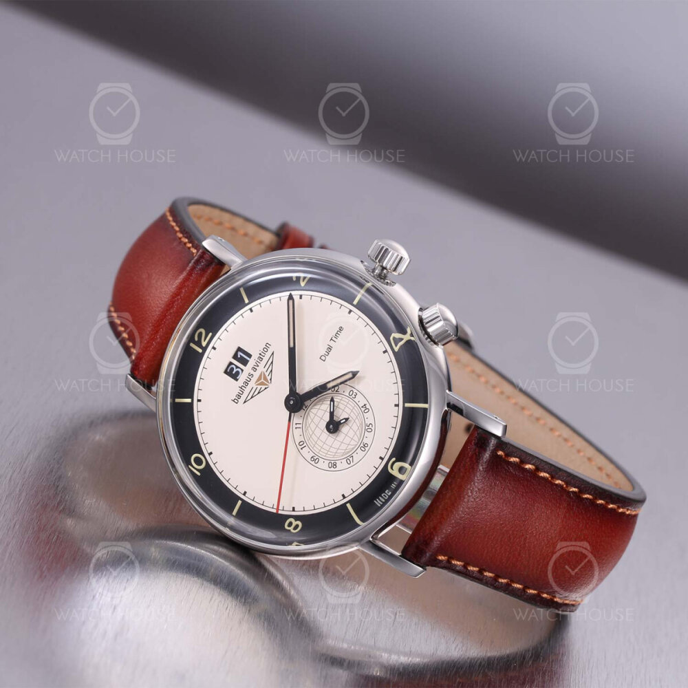 Bauhaus Herrenuhr Tag Datum HAU, Bauhaus Quarz 3Zeiger+Datum Ronda