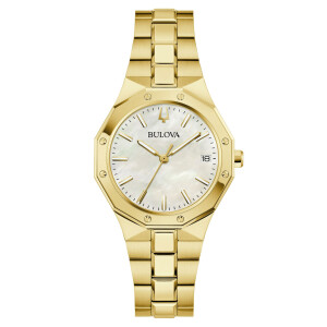 Bulova Classic Oktagon Damenuhr 97M119 Gold-Perlmutt