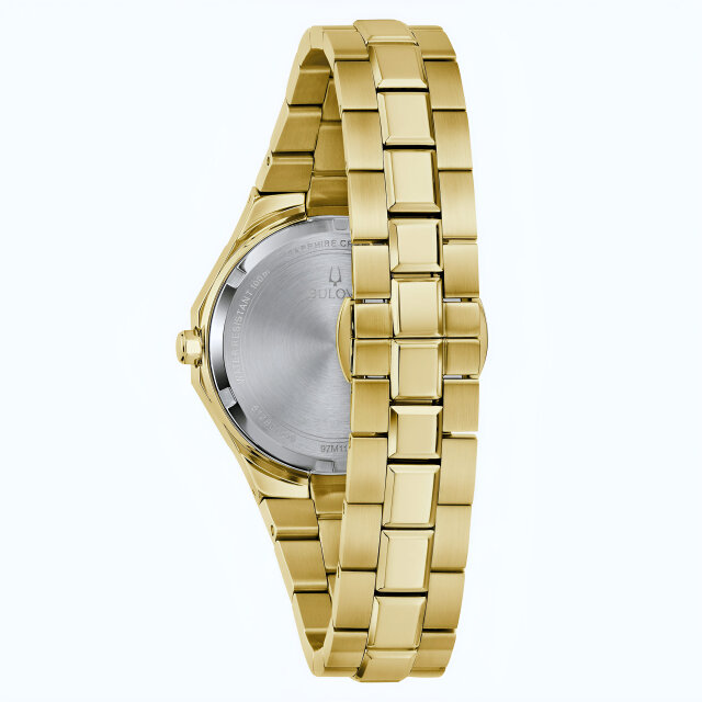Bulova Classic Octagon Ladies Watch 97M119 Gold Mother-of-Pearl