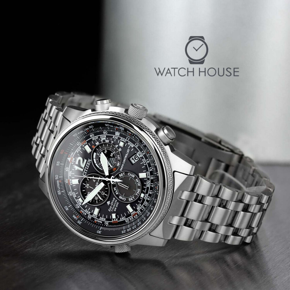 Citizen Promaster Sky CB5850-80E Super Titanium Solar Radio Chronograp - Main Image