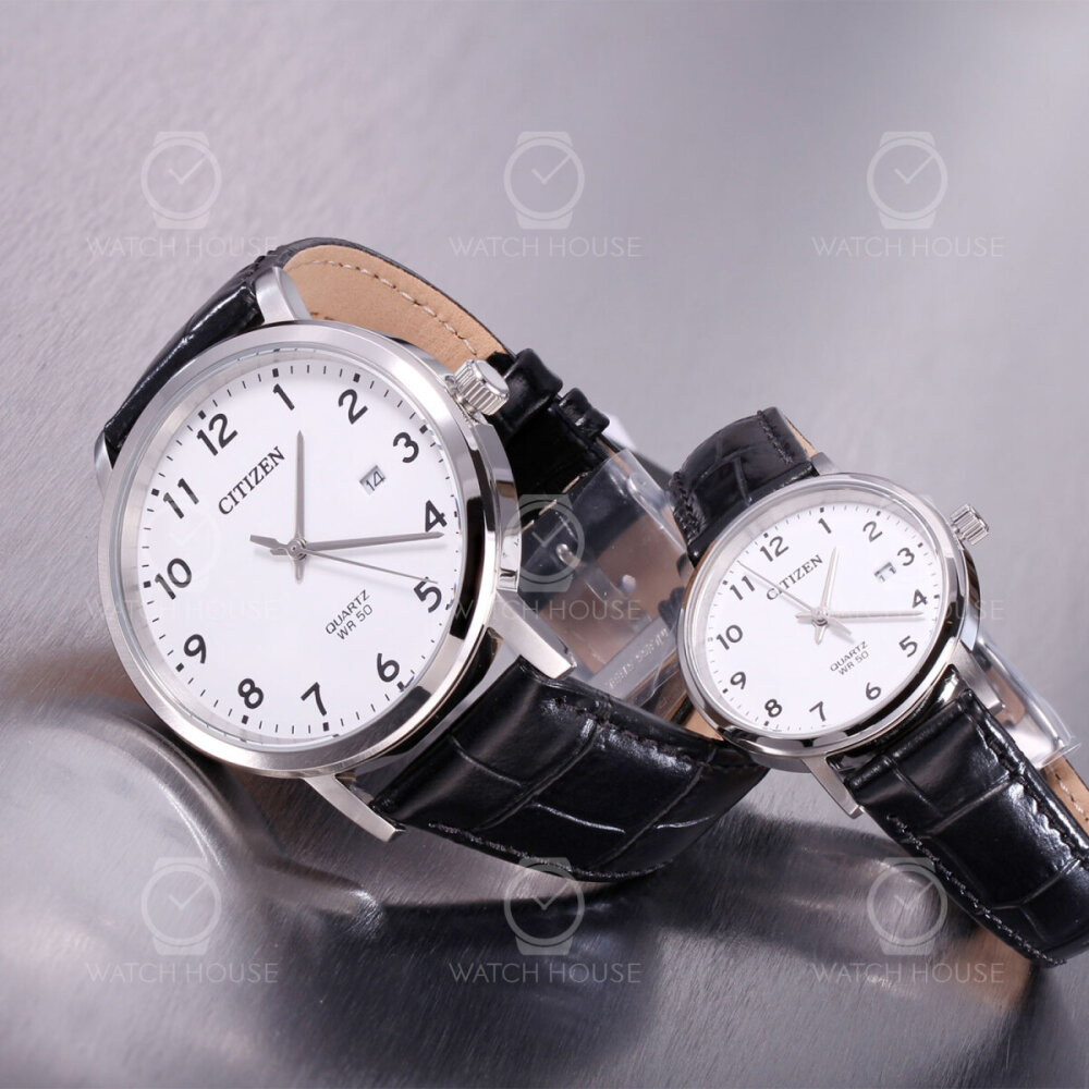 Citizen Basic Partner-Set PSC09 (Male-Female) Stainless Steel-Leather Quartz