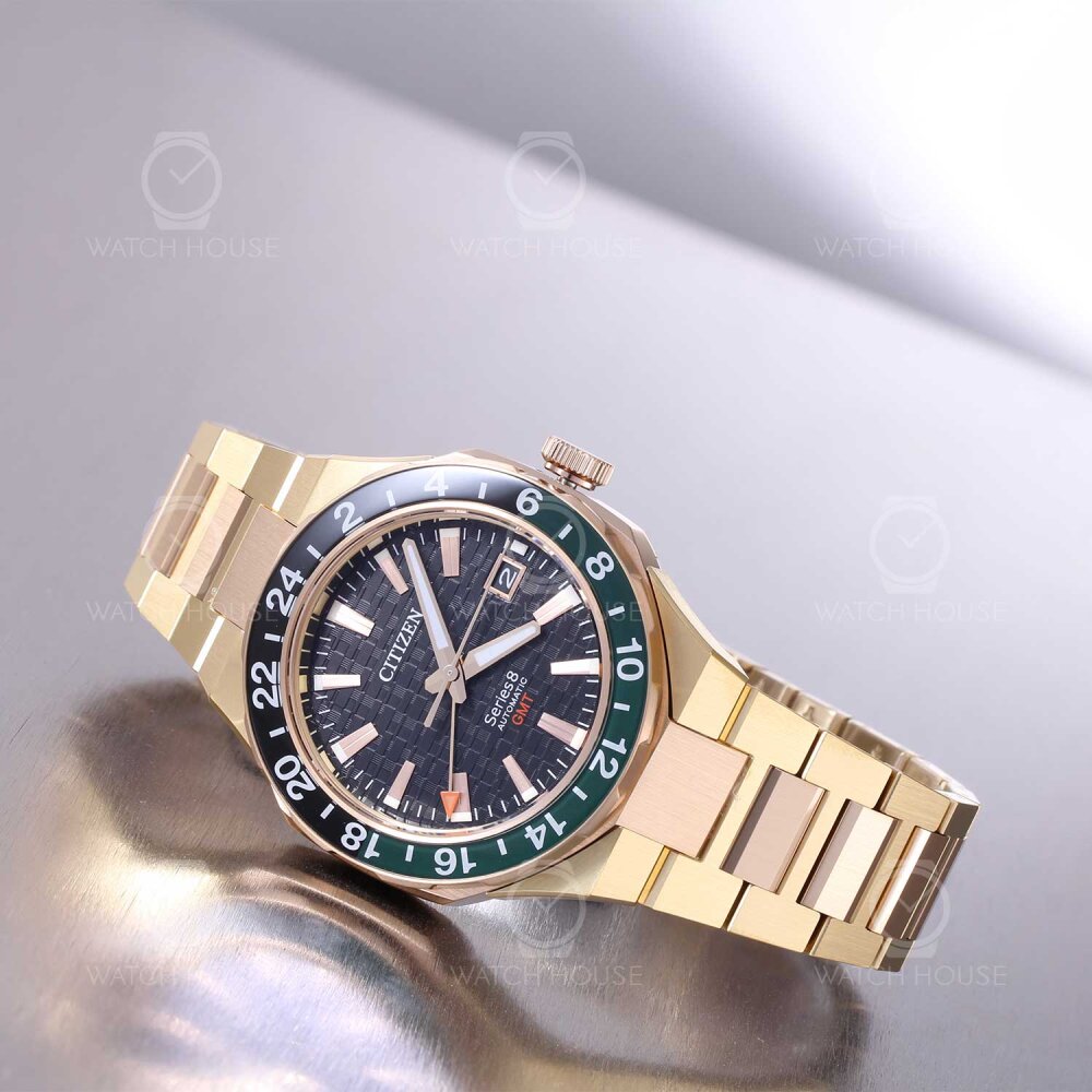 Citizen Series 8 - GMT Automatikuhr NB6033-51E Gold & Rosé