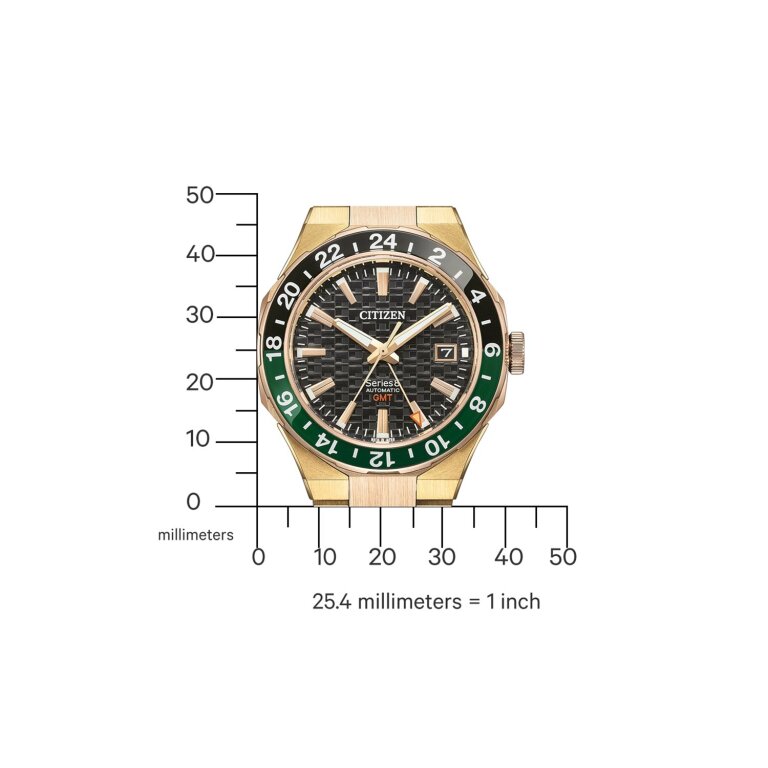 Citizen Series 8 - GMT Automatikuhr NB6033-51E Gold & Rosé