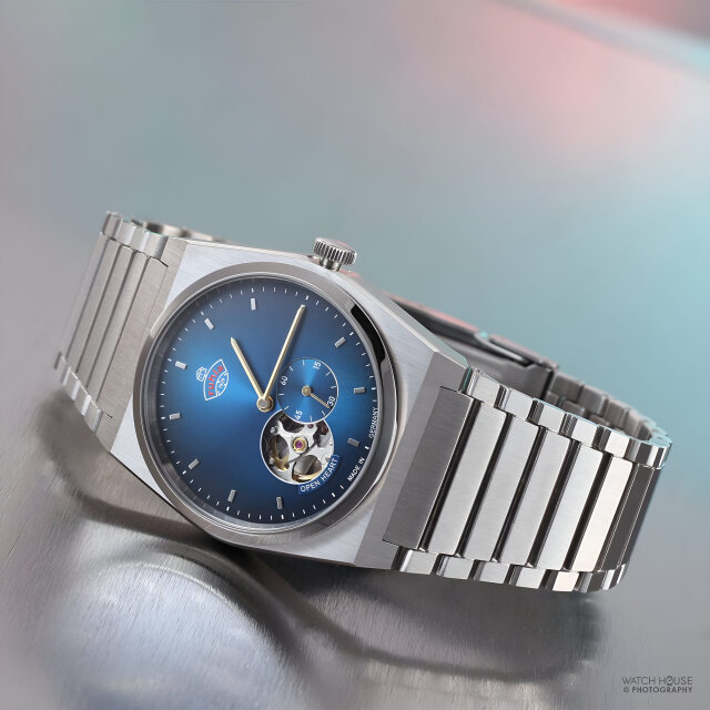 Ruhla 1929 Space Control Automatic 4866M-3 Open Heart Blue