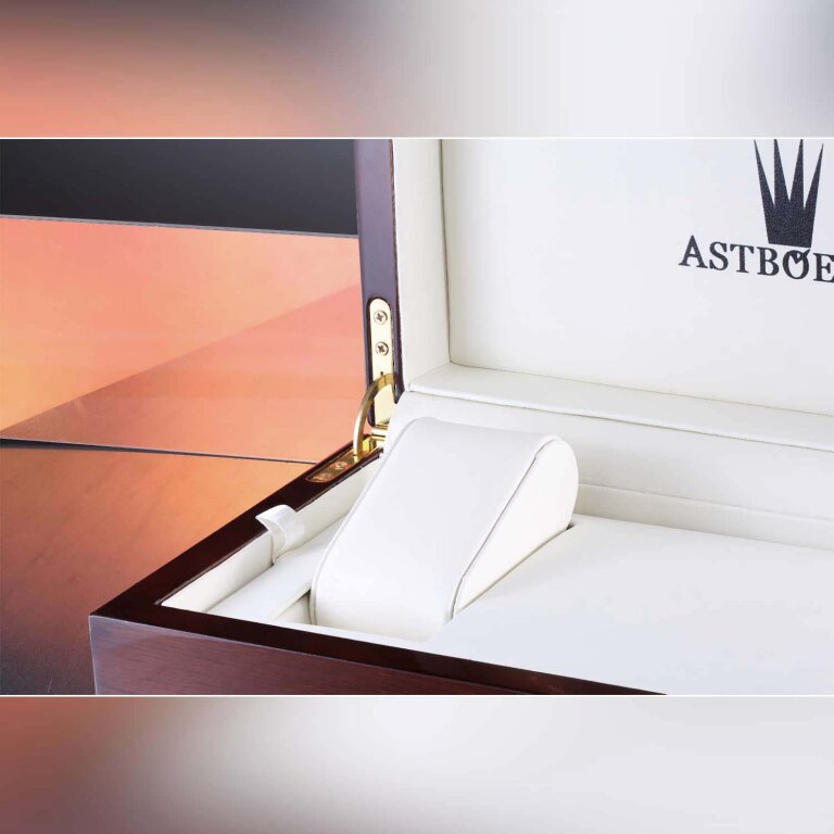 Luxuriöse Uhrenbox aus Roteiche-Furnier mit Rosewood-Finish